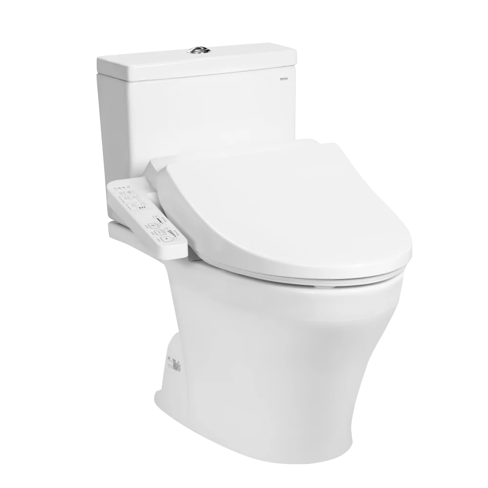 Bàn cầu 2 khối kèm nắp rửa điện tử WASHLET dòng C2 cơ bản TCF23710AAA