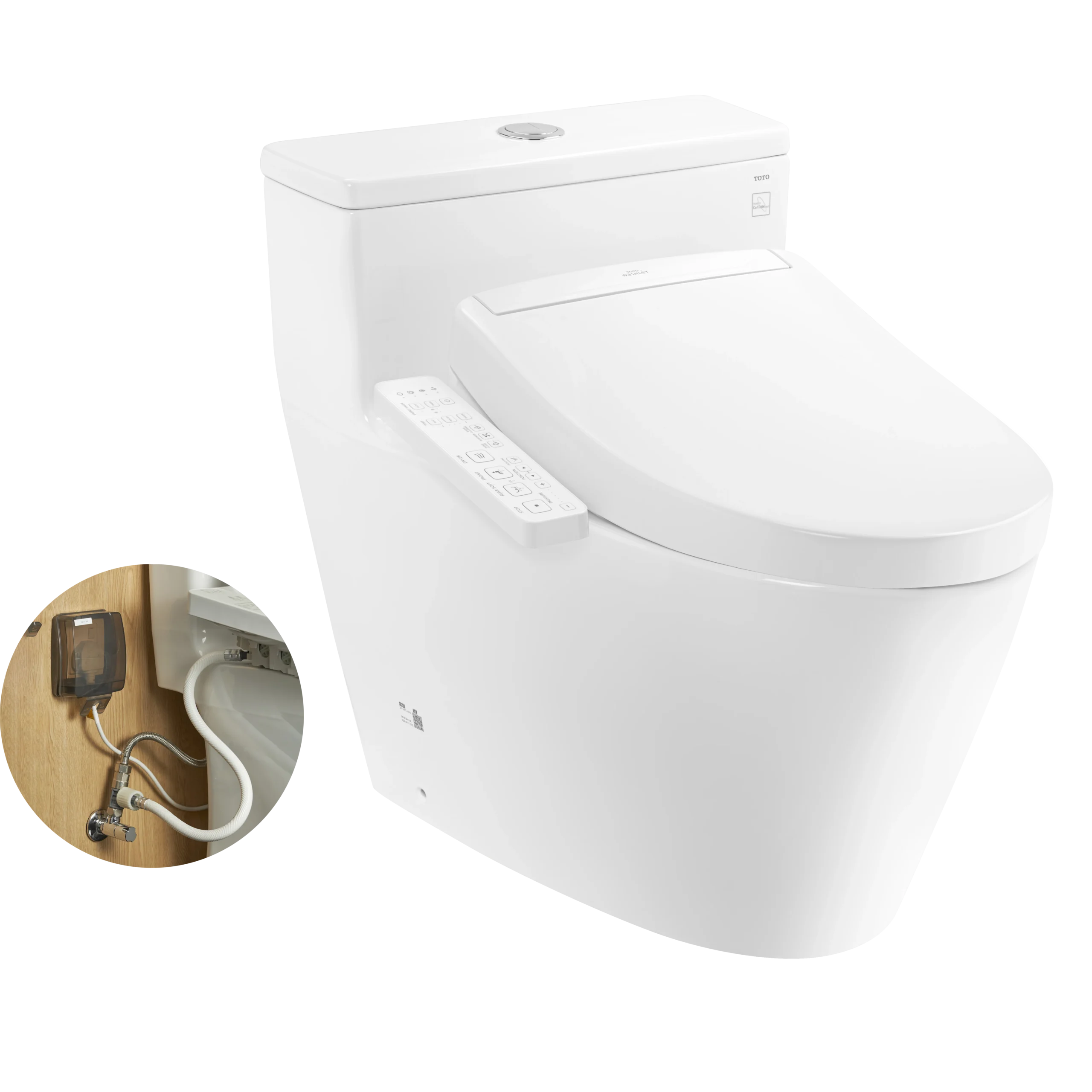 Bàn cầu 1 khối kèm nắp rửa điện tử WASHLET dòng S2 – TCF33461AA